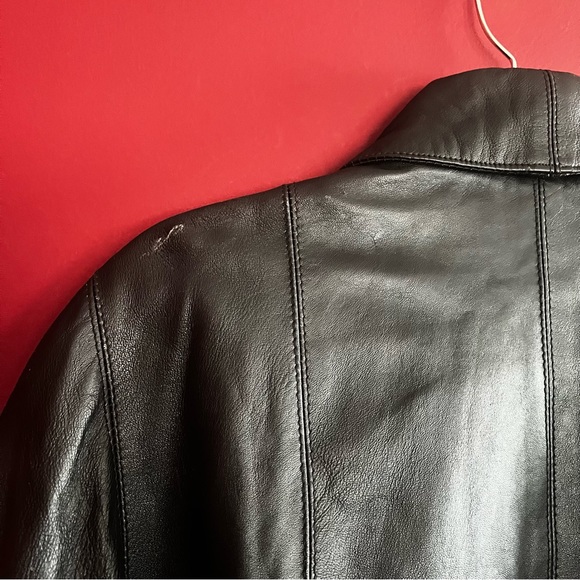 Excelled Collection Belted Leather Trench Coat - Picture 9 of 16